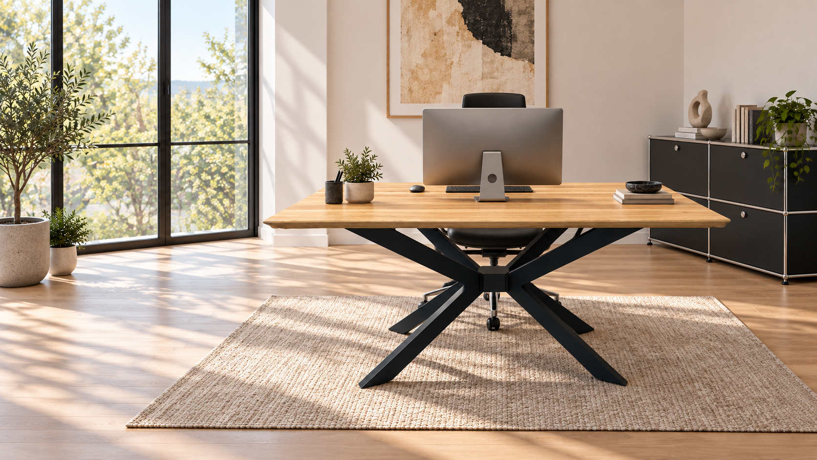 Individueller Schreibtisch aus Massivholz